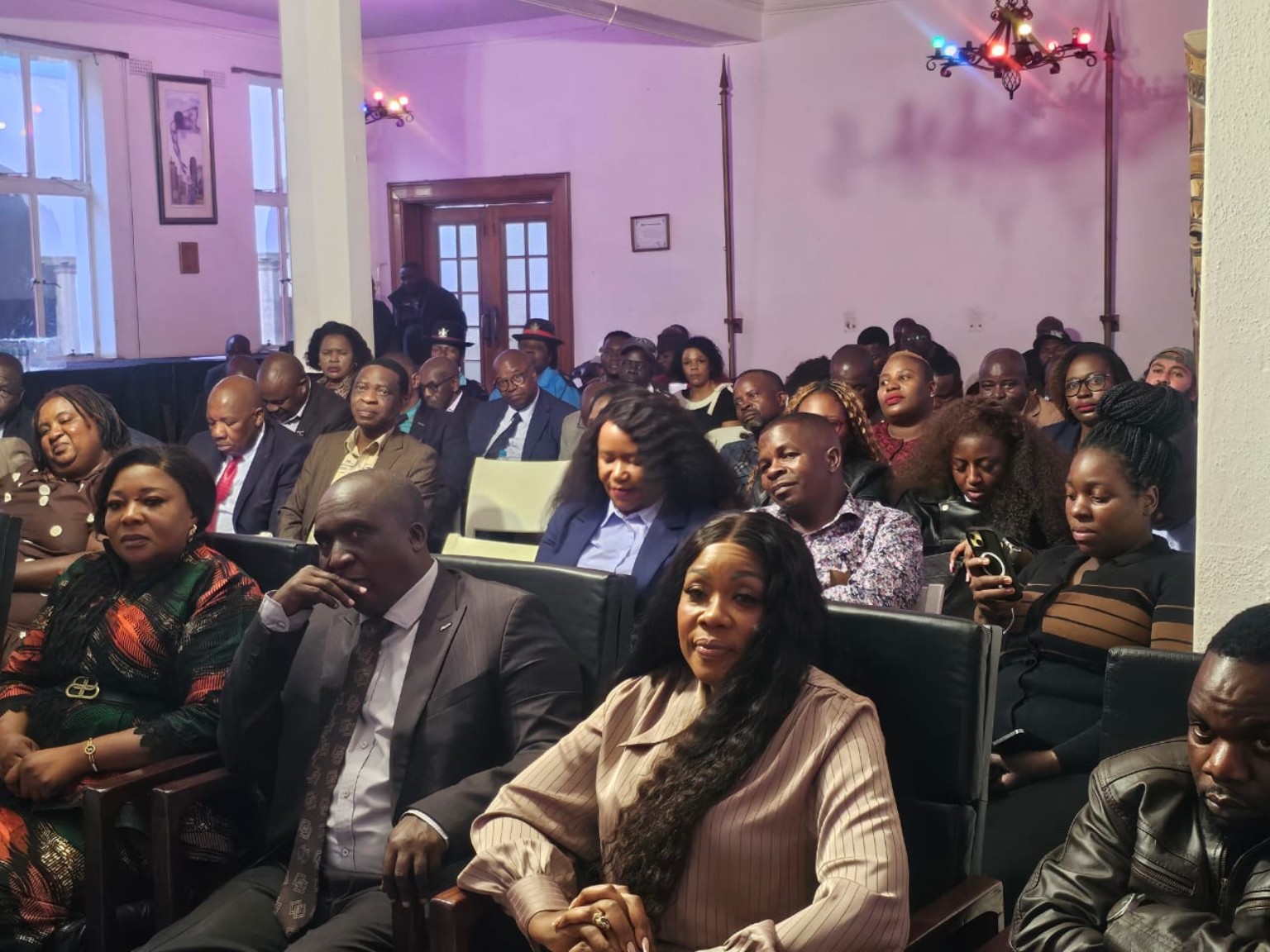 People listening during a gathering